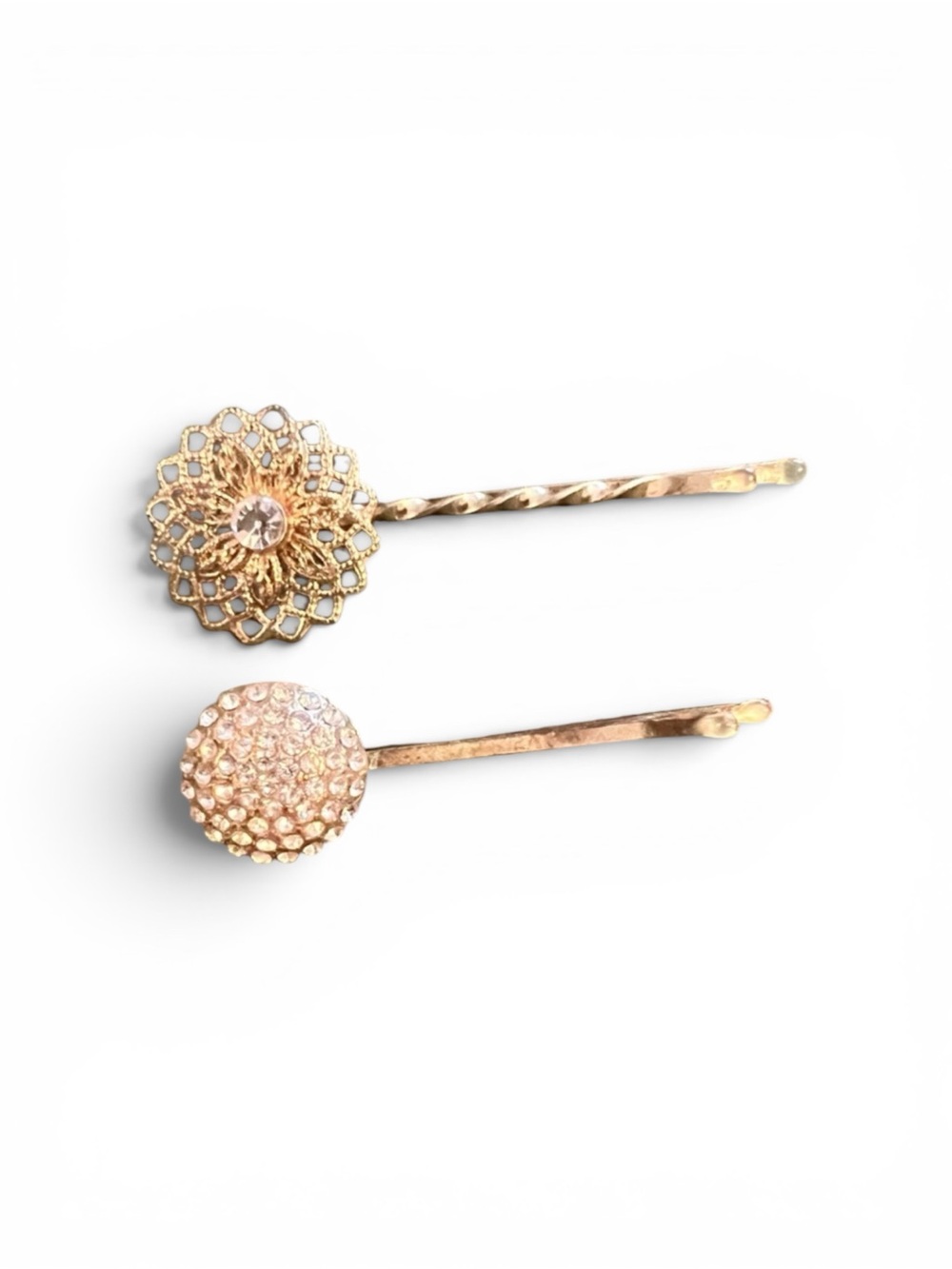 Rose Gold Rhinestone Bobby Pin Set